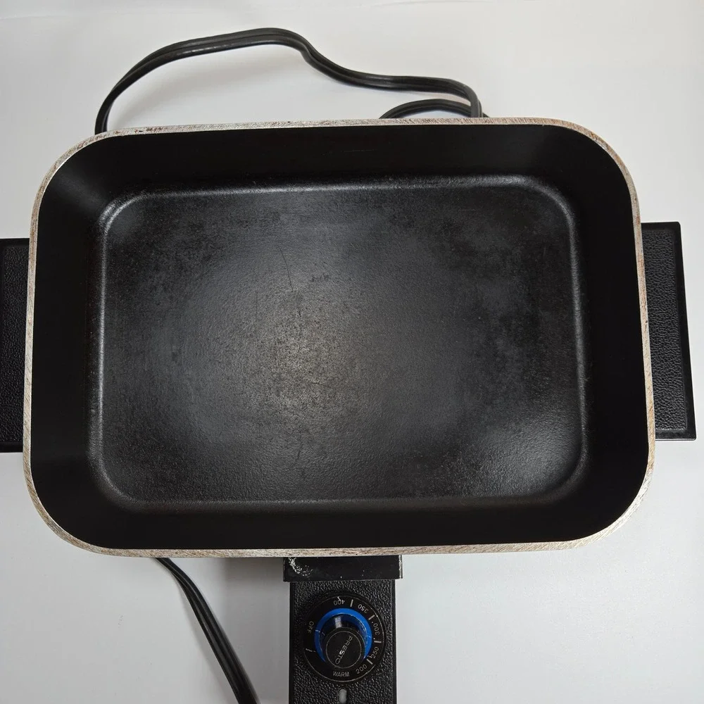 Vintage Presto WeeFry Electric Skillet 01/WFS1 Floral Glass Lid 650W USA Made